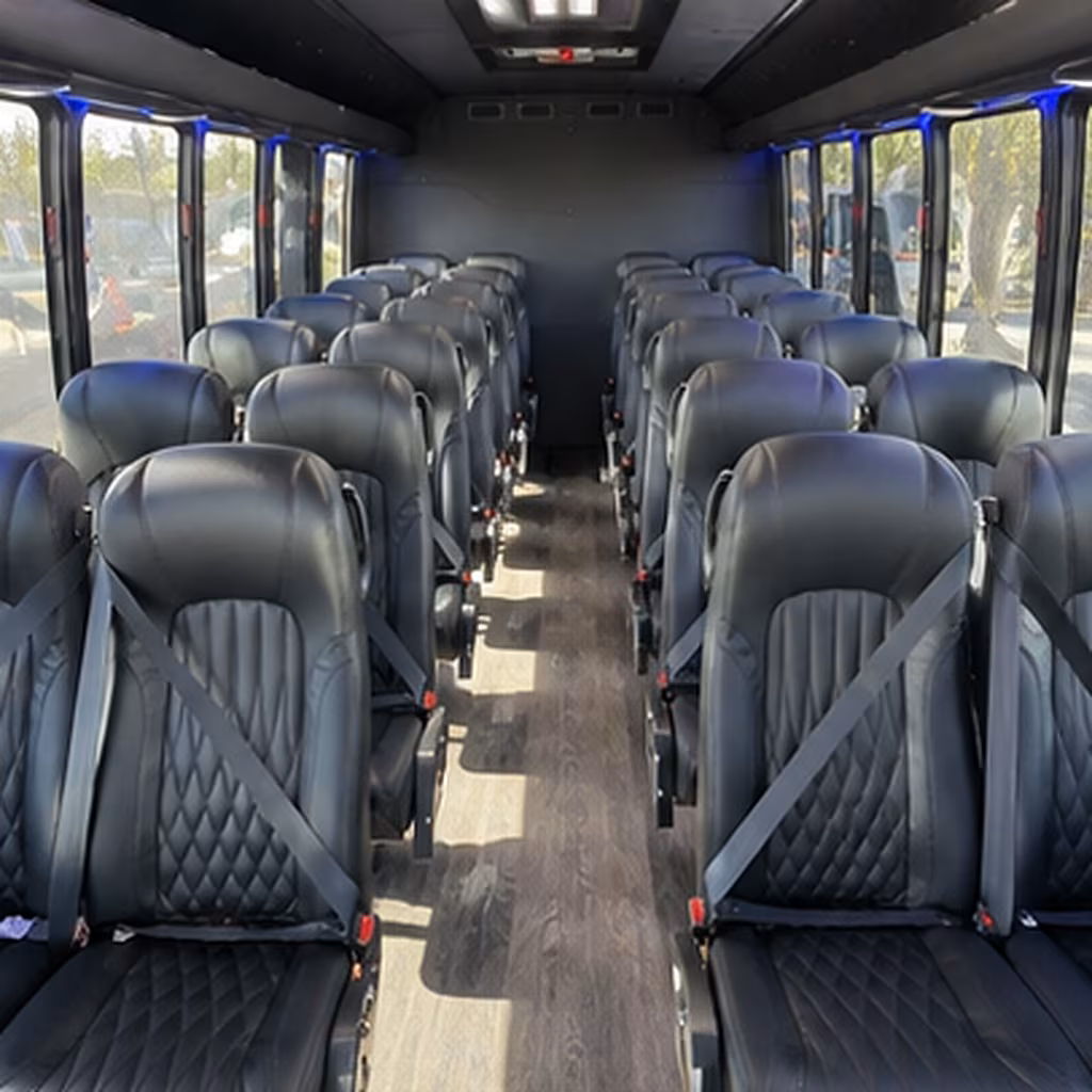 portland 28 passenger minibus interior
