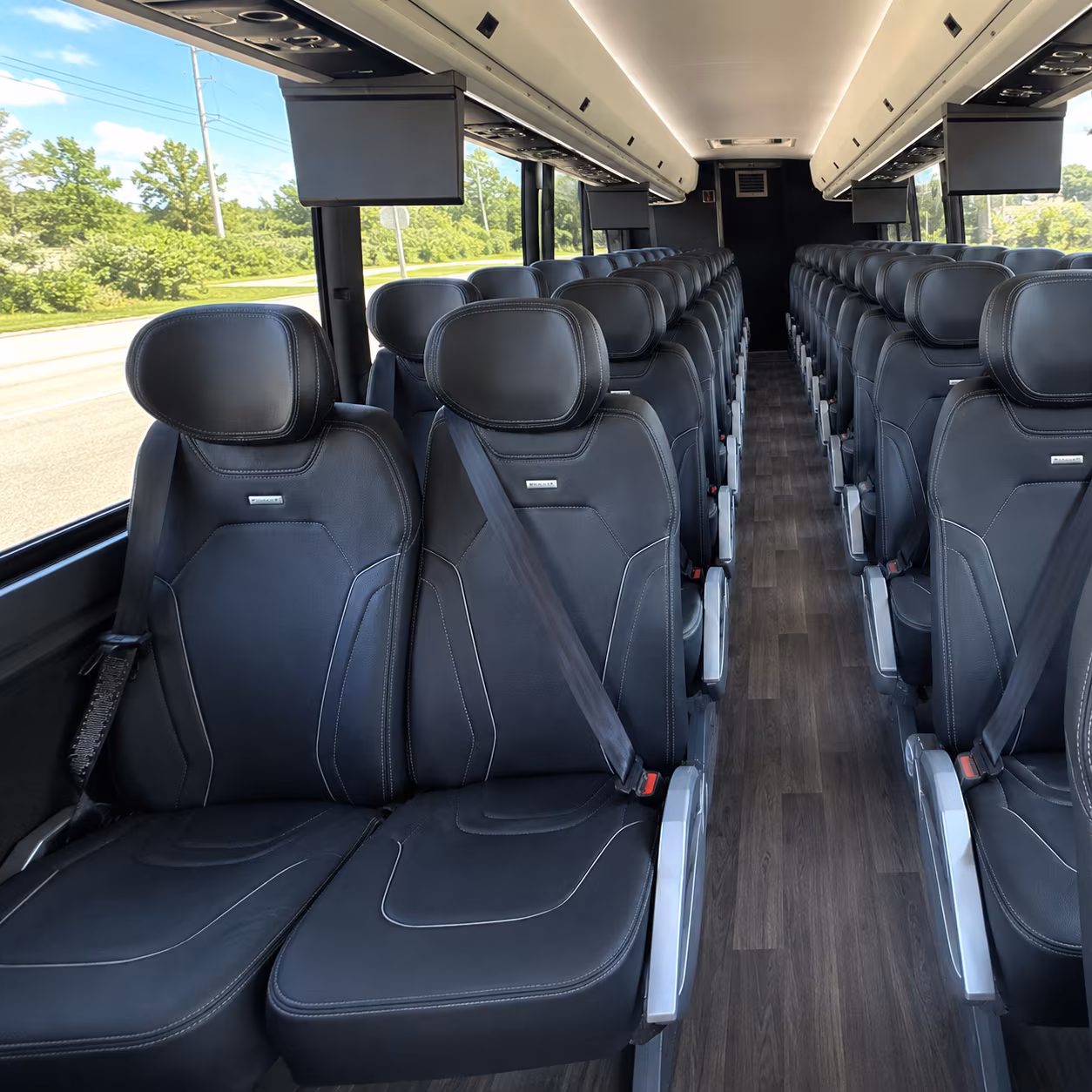 portland 47 passenger charter bus inside