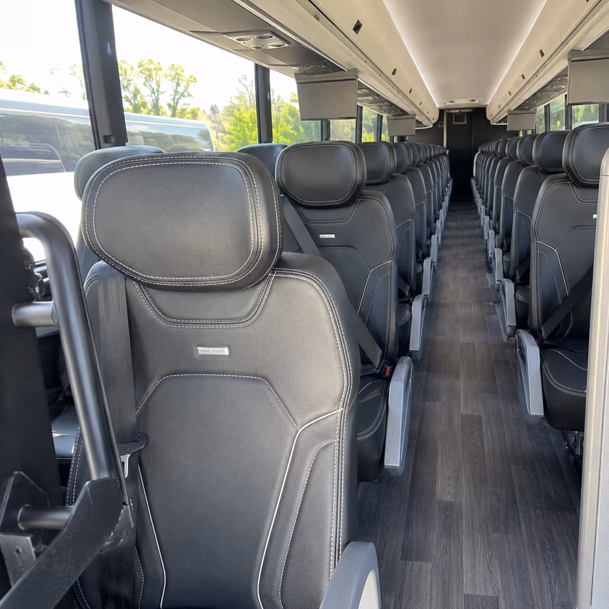 portland 47 passenger charter bus interior
