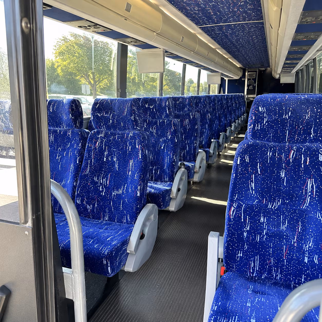 portland 50 passenger charter bus inside