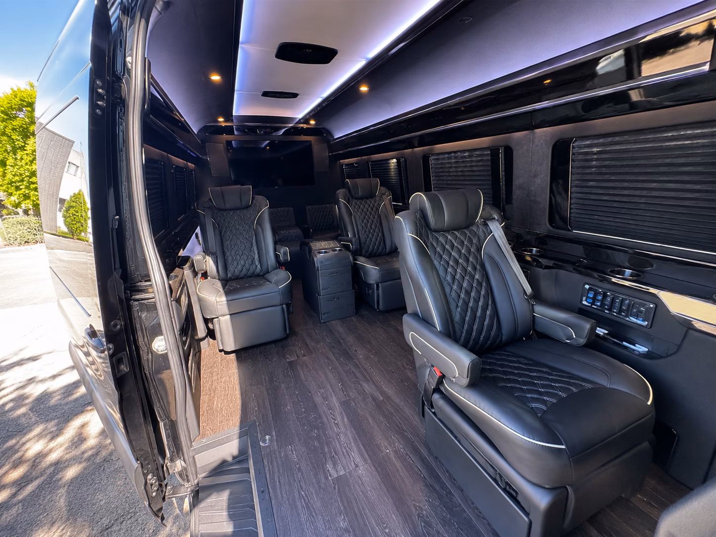 portland sprinter van with driver inside